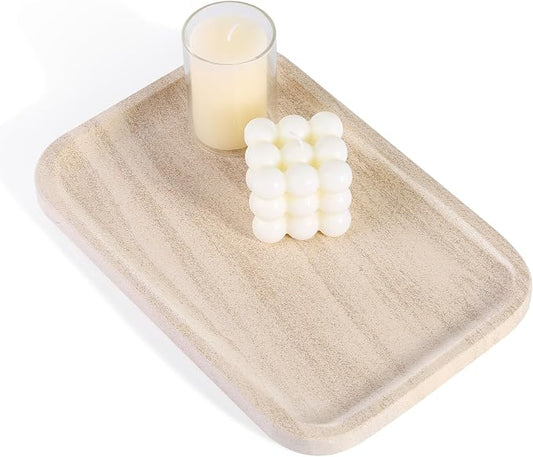 Marble Vanity Tray, Bathroom Tray Countertop, Decorative Dresser Organizer by Karibiber