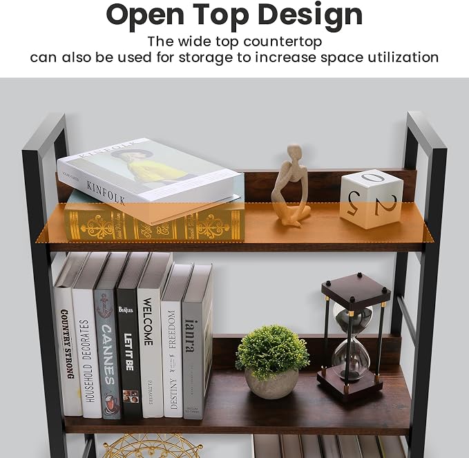 Himimi Ladder Shelf Set of 2, 5-Tier Ladder Bookcase, Industrial Bookshelf Wood - Image 6