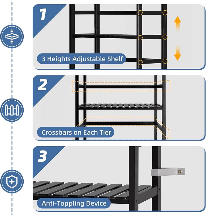 HITNET Bamboo Bookshelf, 6-Tier Tall Open Bookcase - Image 6