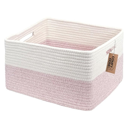 COMFY-HOMI Cotton Rope Woven Basket by COMFY-HOMI