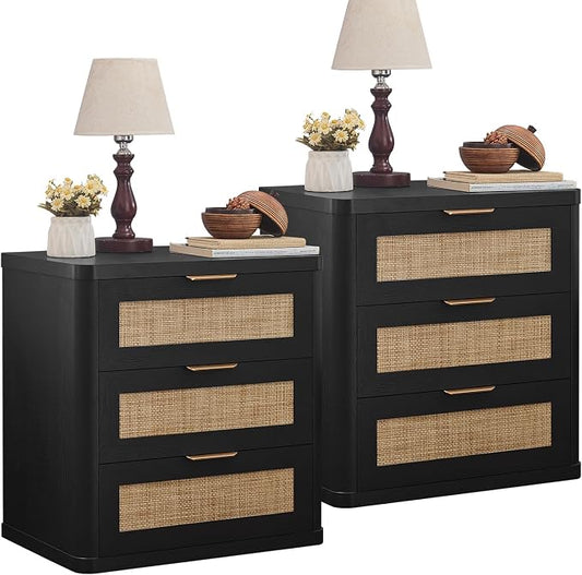 LEYAOYAO Rattan Night Stand Set of 2 by LEYAOYAO-Findtheshiningpointofyourideallife%EF%BC%81