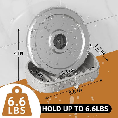LEVERLOC Soap Dish Holder for Shower Suction Cup Wall Mounted Self Draining - Image 3