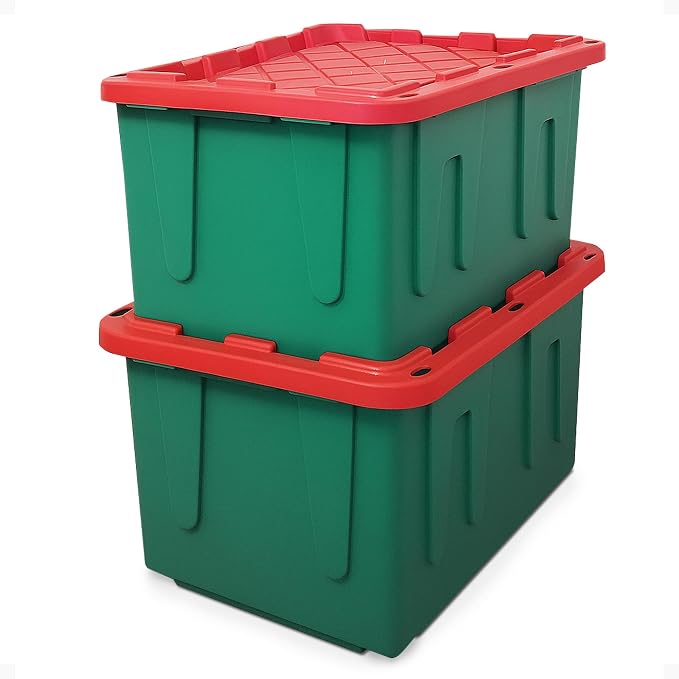HOMZ 2-Pack Durabilt, Heavy Duty Plastic Storage Bins by Homz