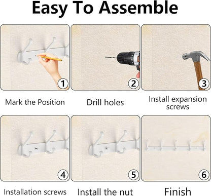 Coat Rack Wall Mount, 17.3 in Wall Hooks - Image 5