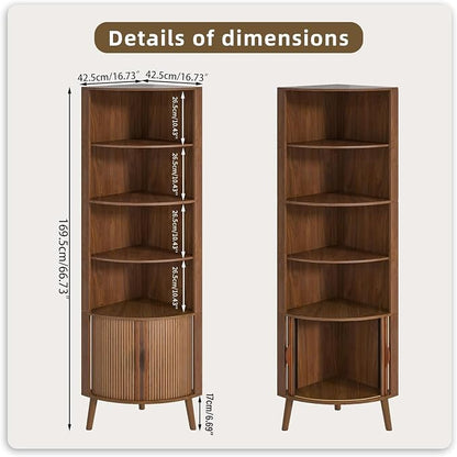 Corner Cabinet, 66.73'' Tall Modern Corner Bathroom Storage Cabinet - Image 2