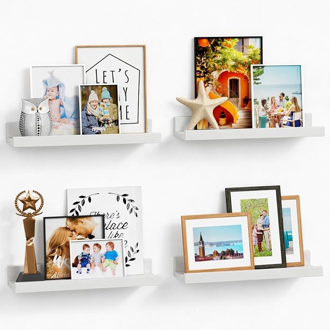 Forbena White Picture Ledge Shelf, Floating Shelves by Forbena