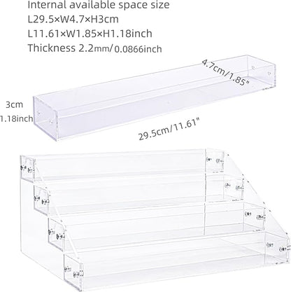 Kingtaily Widen 4 Tiers Stand Shelf Holder Clear Acrylic Rack - Image 3