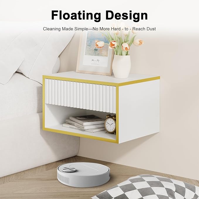 4ever2buy Floating Nightstand Set of 2, Modern Wall Mounted Nightstand - Image 3