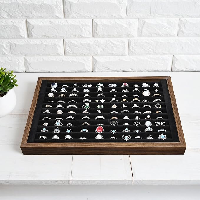MOOCA 2 Pcs Wooden Ring Display Tray Set - Image 6