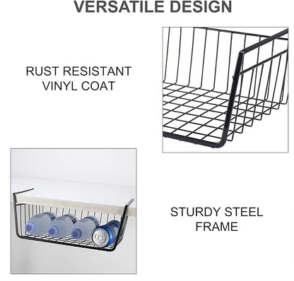 Undershelf Storage Basket Under Shelf Wire Basket Household Metal Under Shelf - Image 5