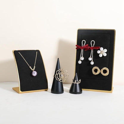 GemeShou Black Necklace display stand, Velvet Jewelry necklace display holder - Image 6