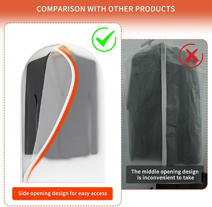 Clear Garment Bags for Hanging Clothes, 48in Dress Clothing Suit Bags Coat for - Image 6