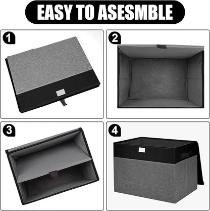 Large 17" 42 Quarts Collapsible Stackable Storage Bins - Image 3