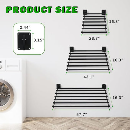 Wall Mounted Drying Rack, 57 Inches Wall Laundry Drying Rack Collapsible Indoor - Image 6