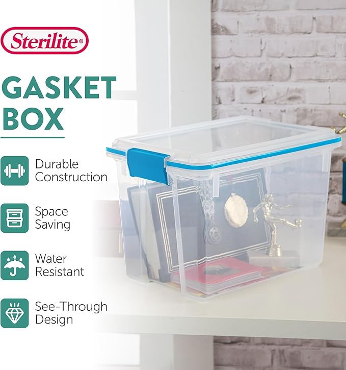 Sterilite 6-Pack Gasket Box, Weather-Resistant Storage Bins - Image 3