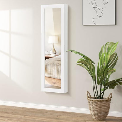 LOKO 42” Mirrored Jewelry Cabinet, Wall/Door Mounted Hanging Jewelry Armoire - Image 2
