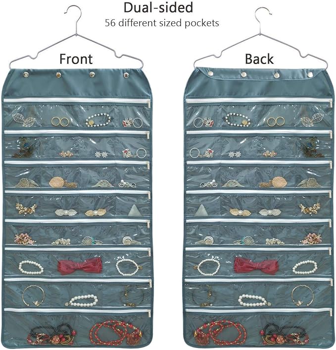BB Brotrade Hanging Jewelry Organizer, Accessories Organizer, 56 Zipper Pocket - Image 2