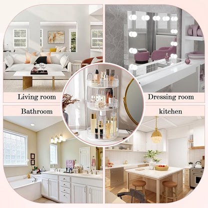 360° Rotating Makeup Organizer for Vanity, Spinning Cosmetics Organizer Holder - Image 5