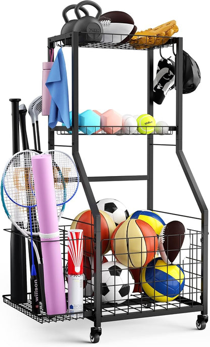 Sports Equipment Garage Organizer, Garage Ball Storage Rack by DUDUXI