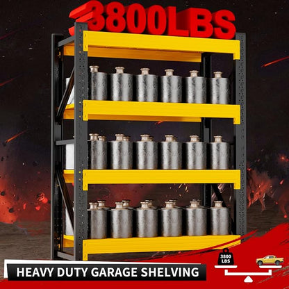 3800LBS Garage Storage Shelves, 4 Tier Metal Utitly Shelves Industrial Shelving - Image 4