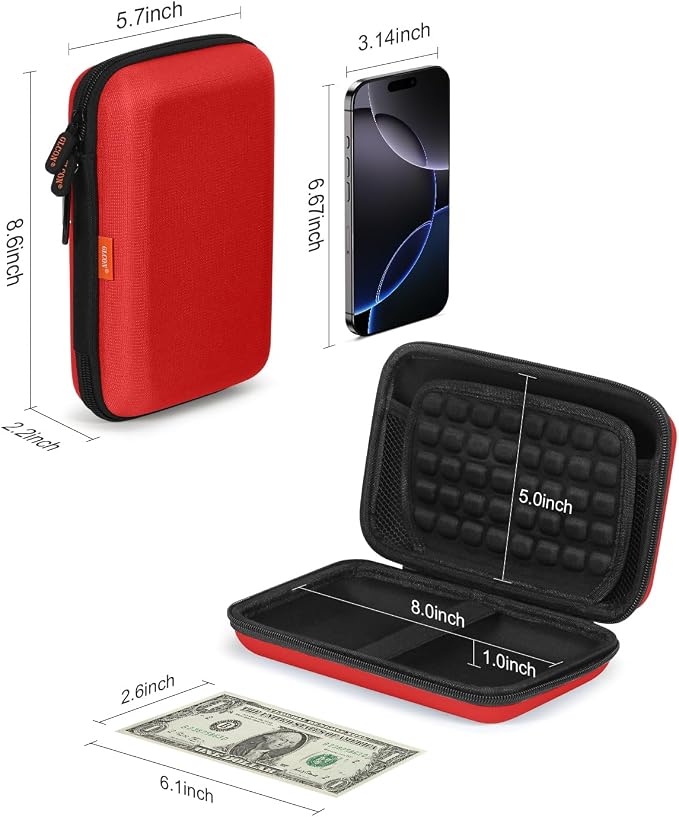 Pure-Red Shockproof Hard Shell Carrying Case - Image 3