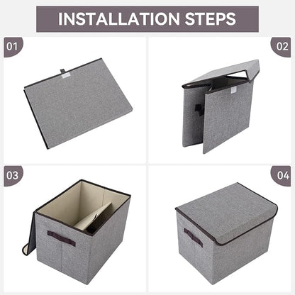Linen Fabric Foldable Storage Cube Bin Organizer Basket - Image 8