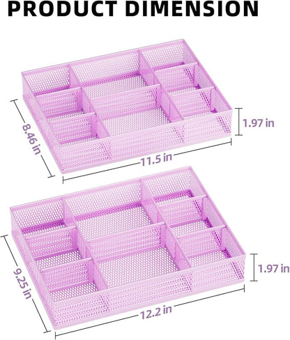 Marbrasse 2 Pack Desk Drawer Organizer, Mesh Drawer Organizer Tray - Image 5