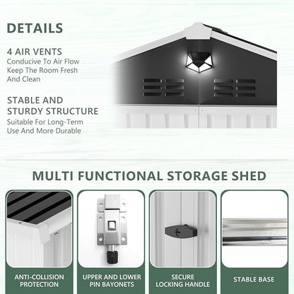 Metal Storage Shed, Outdoor Storage Building 8x6, Large Backyard Shed - Image 4