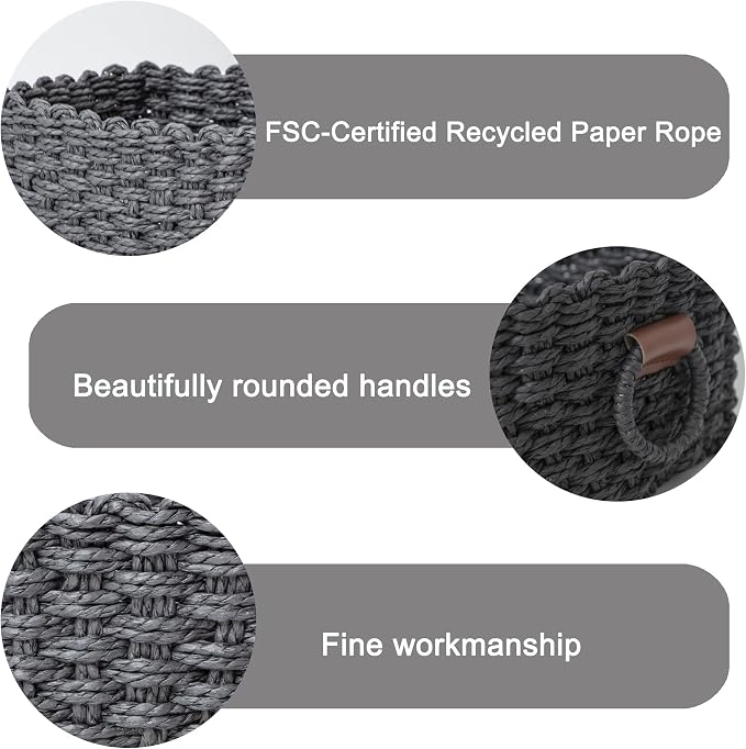 Paper rope Small Storage baskets - Image 2