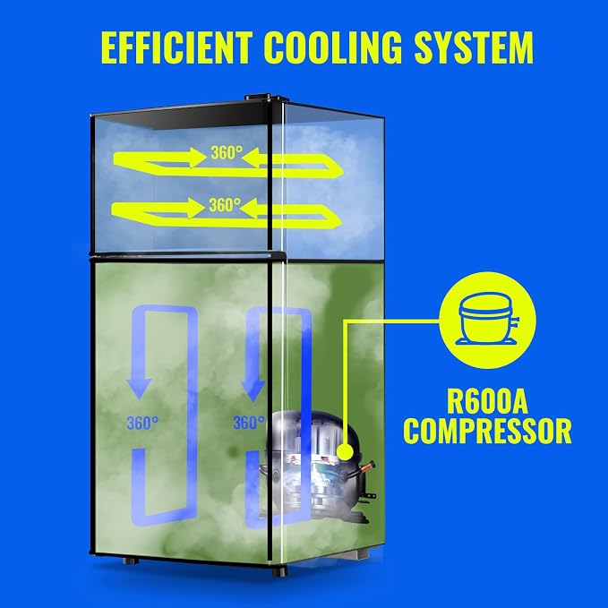 2.4 Cu.ft Mini Fridge Dual Door Small Refrigerator - Image 8