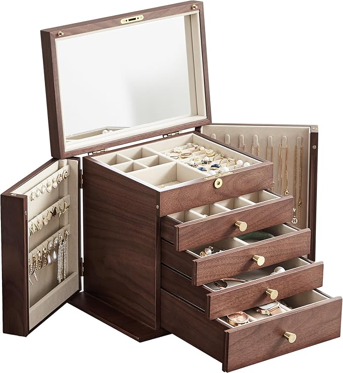 CHOSIN Black Walnut Wooden Jewelry Box by CHOSIN