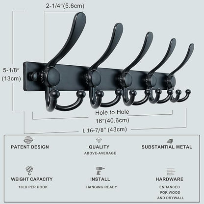 Dseap Coat Rack Wall Mount 2.0 Pro: Heavy Duty 300% Thicker, Stainless Steel - Image 5