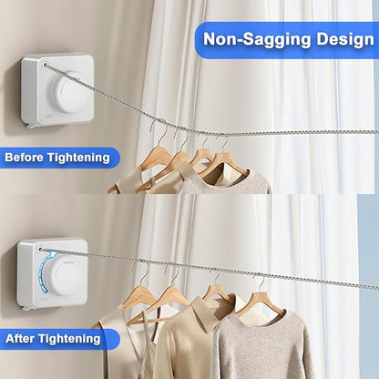 Retractable Clothesline Indoor, Non-Sagging Outdoor Clothes Drying Line - Image 3