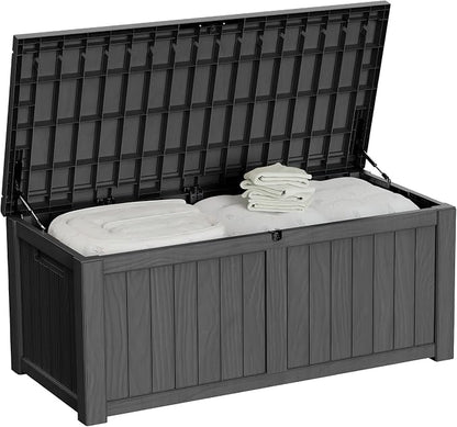 150 Gallon Outdoor Storage Box Patio Deck Box Waterproof, Resin Lockable by Decksplore%E2%80%94BuiltforOutdoor