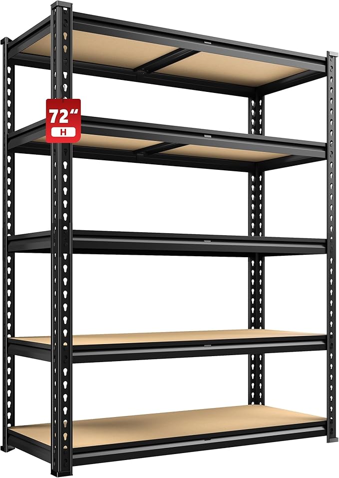 REIBII 2020LBS Storage Shelves 5 Tier Garage Shelving Heavy Duty Adjustable by REIBII