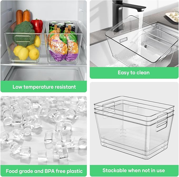 4 Pack Clear Plastic Storage Bins, Plastic Containers - Image 5