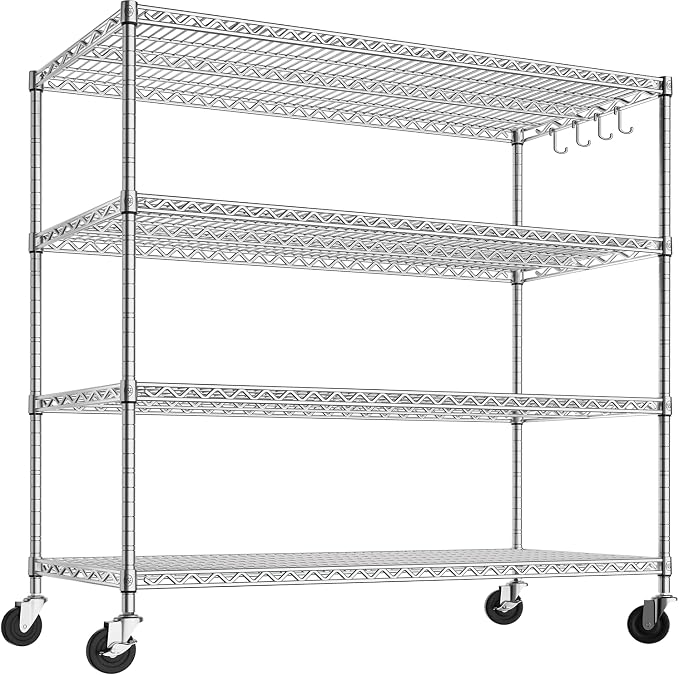 PrimeZone 4 Tier 55.5" Wx24 Dx76 H Wire Shelving by PrimeZone