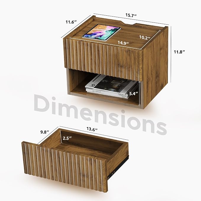 Floating Nightstand Bedroom Bedside Table - Image 2