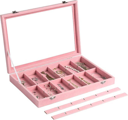 Frebeauty Velvet Jewelry Tray, 24 Grid Jewelry Organizer - Image 5