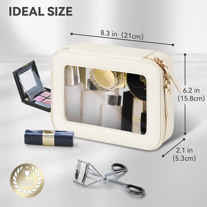 Prite Clear Makeup Bag Cosmetic Organizer Case Waterproof Travel Toiletry Bag - Image 3