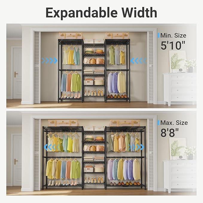 VIPEK X3 Plus Large Expandable Closet Rack Adjustable from 5'10" to 8'8" - Image 2