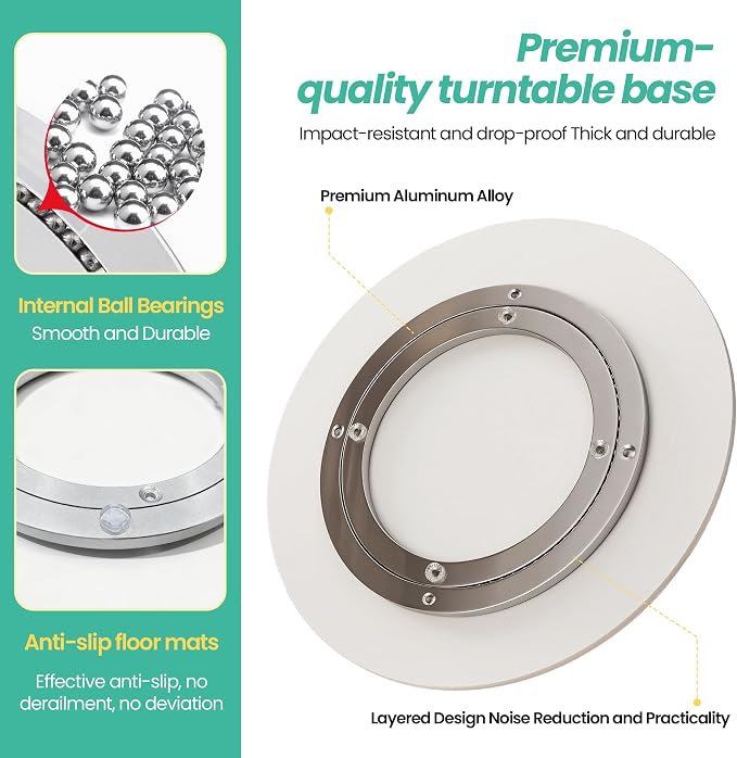 27.6" Lazy Susan Turntable – 360° Sinteredstone Silent Anti-Slip Turntable - Image 7