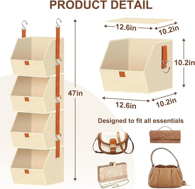 4-Tier Hanging Closet Organizer and Storage - Image 2