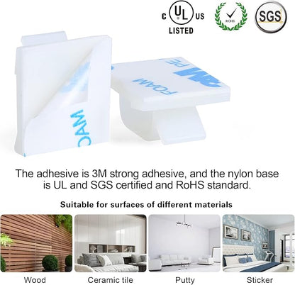 XHF 3/4” Adhesive Cable Wire Clips White 120pcs, Cable Staples Outdoor Cable - Image 3