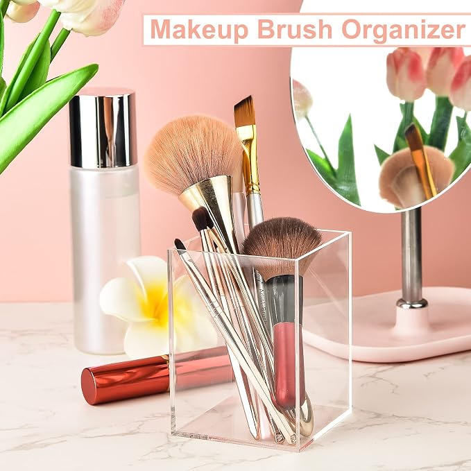 4-Piece Clear Acrylic Pen Holder & Pencil Cup - Image 5