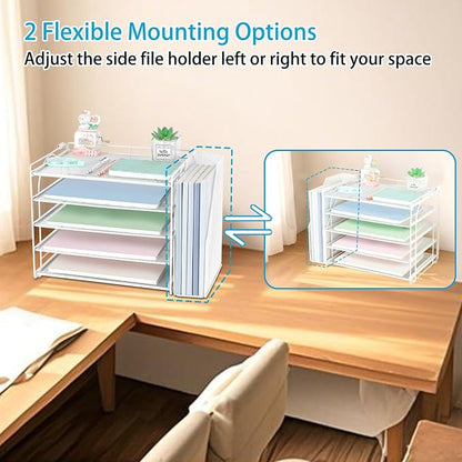 AUPSEN White Desk Organizers and Accessories, 5-Tier Letter Tray Paper Organizer - Image 3