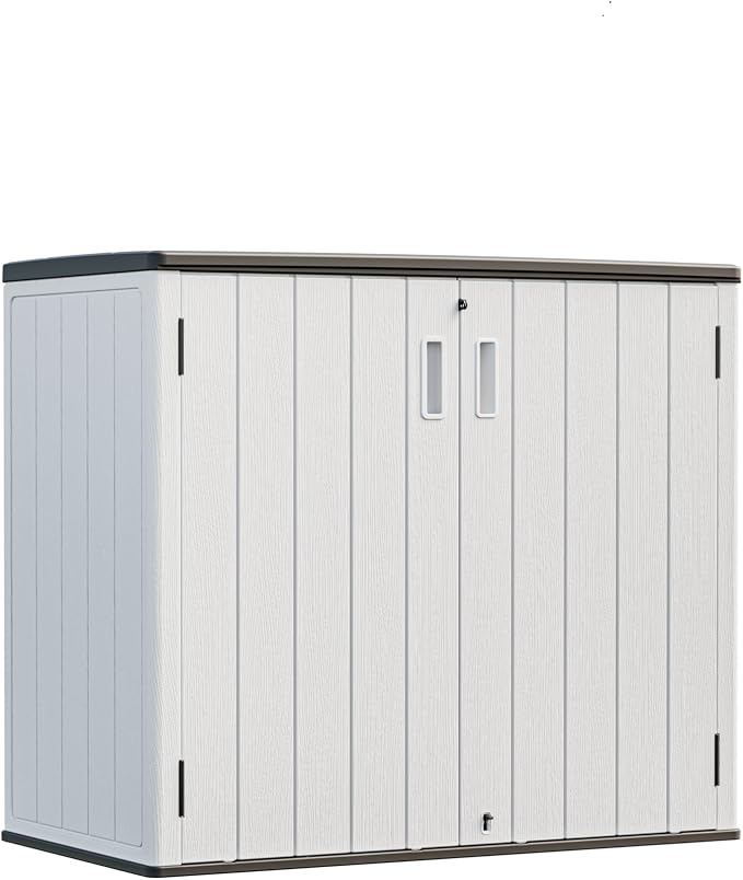 HOMSPARK 37 Cu.Ft Outdoor Storage Shed Weather Resistant, Resin Storage Sheds & by HOMSPARK