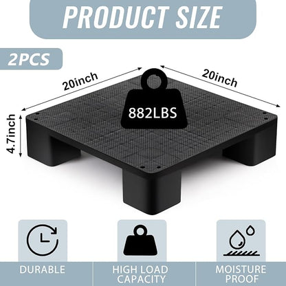 2 Pcs Plastic Pallet for Basement Storage Easy Stack Lightweight Floor Pallet - Image 2
