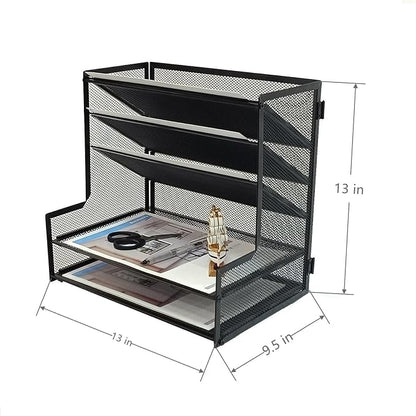 SETTFRFE Office Supplies Desk Organizer, Metal Desktop File Holder Organizer - Image 6