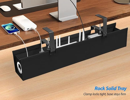 Under Desk Cable Management Tray No Drill, 30 Inch Cord Organizer - Image 6